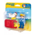 Playmobil Granjero con Carretilla y Gallina 6793