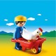 Playmobil Granjero con Carretilla y Gallina 6793