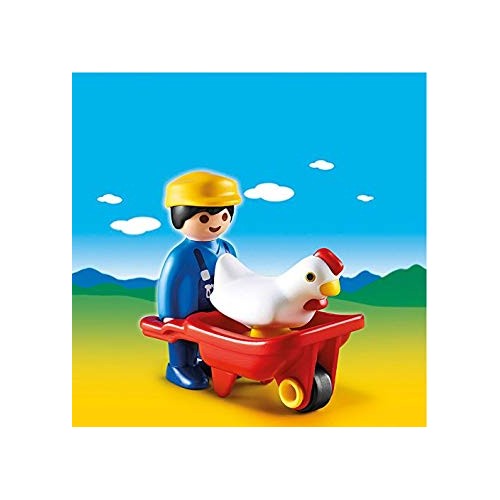 Playmobil Granjero con Carretilla y Gallina 6793