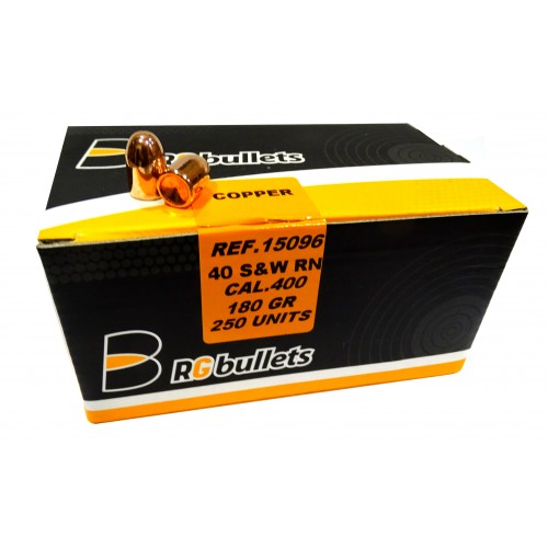RG Bullets 40 S&W RN  TMJ C/ .400  180gr