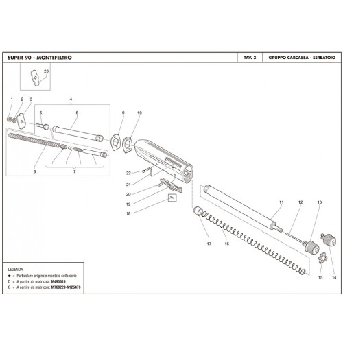 Benelli Super 90 Tapón parada biela Pieza nº5