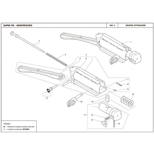 Benelli Super 90 Muelle del extractor Pieza nº14