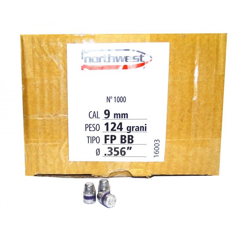 Northwest Proyectiles 9mm FP BB 124 grain