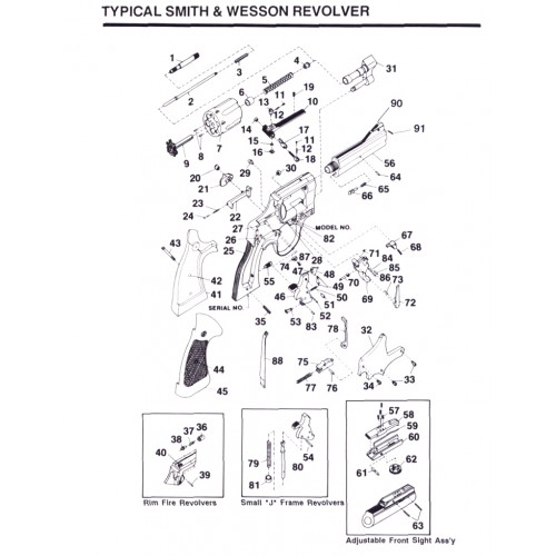 Smith and Wesson Conjunto Trinquete + Hand Torsion + Pines Revólver Mod. 686