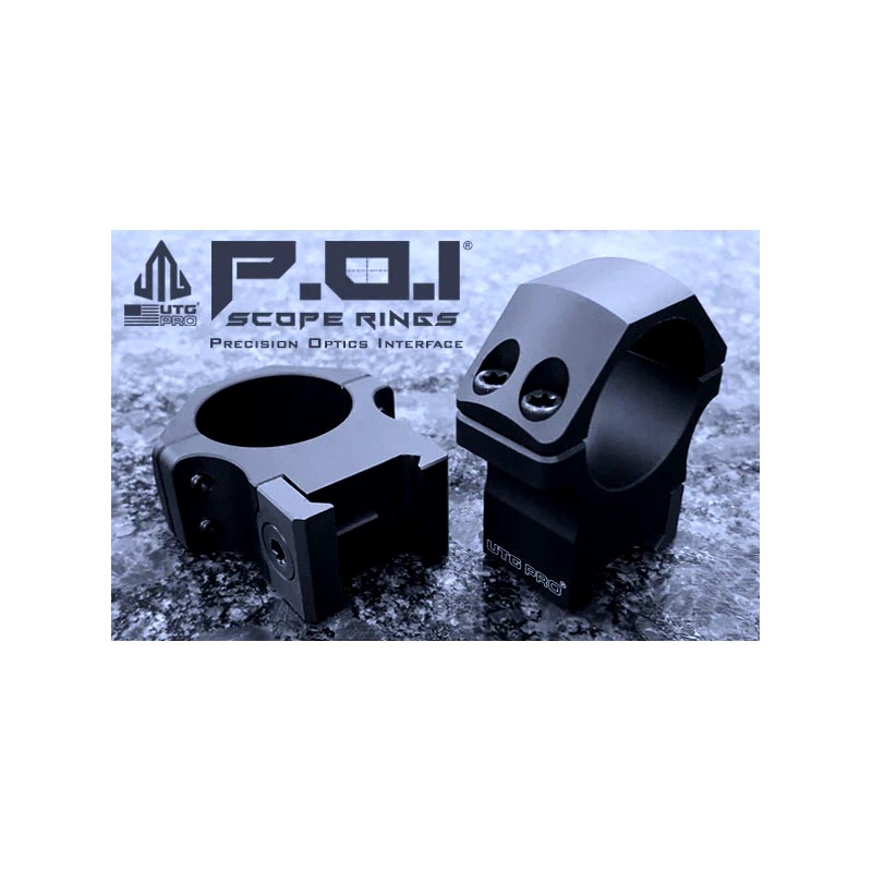 UTG Anillas Pro P.O.I Made in USA 30mm Altura media carril Picatinny / Weaver / Warne