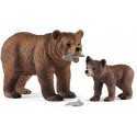 Schleich Set de figuras Grizzly con su cría