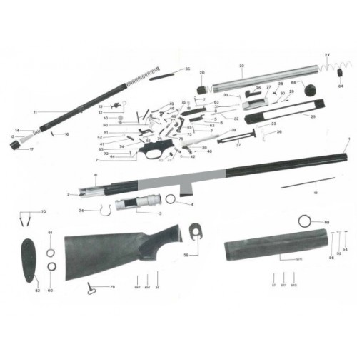 Franchi Escopeta Llama 500 Pistón y muelle de uña extractora Piezas nº29 + 30