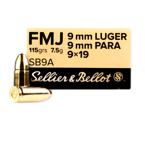 Sellier & Bellot Munición 9mm FMJ 124gr (9x19)