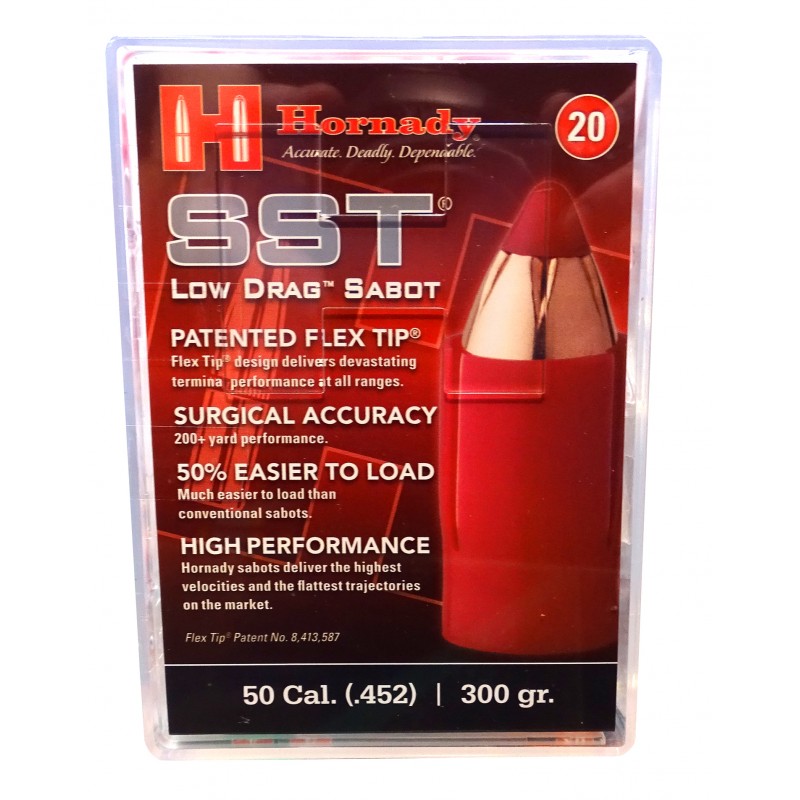 Hornady Sabots SST punta plástica Calibre .50 con proyectil .452