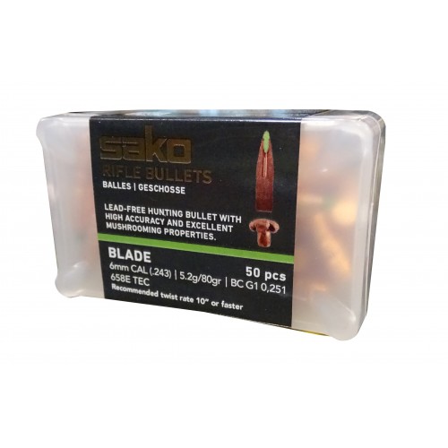 Sako Proyectiles 6mm (.243) 80 grains Libres de Plomo