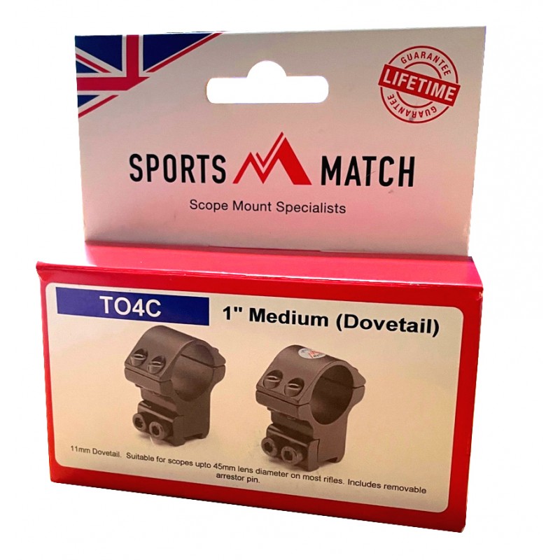 Sports Match Anillas de 1" Altura Media para carril de 11mm