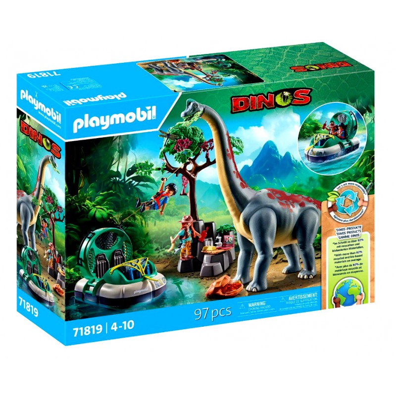 Playmobil Braquiosaurio con aerodeslizador
