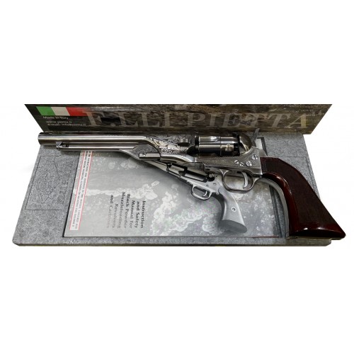 Pietta Revólver 1860 Army  Old Silver con cachas con "picado" DeLuxe