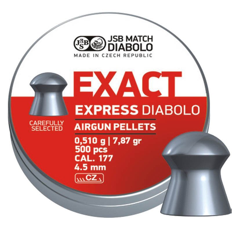JSB Balines Exact Express 4.5 7.87 Grains Lata de 500 unidades
