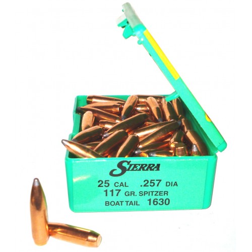 1630   25 Cal.  .257   117gr  BST Spitzer Boat Tail