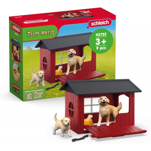 Schleich Caseta de perros con Golden Retrievers