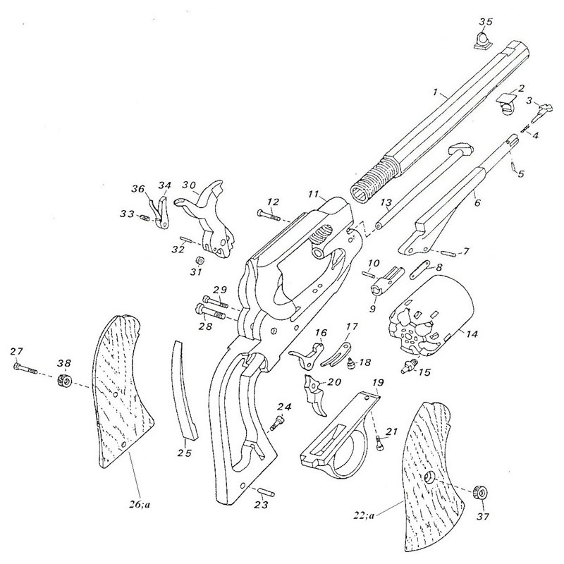 Repuestos originales para Remington 1858