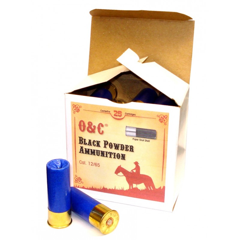 O&C Calibre 12/65 Cartuchos recargados con Pólvora Negra