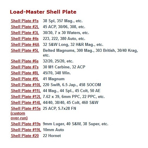 Lee Load Master Shell Plate